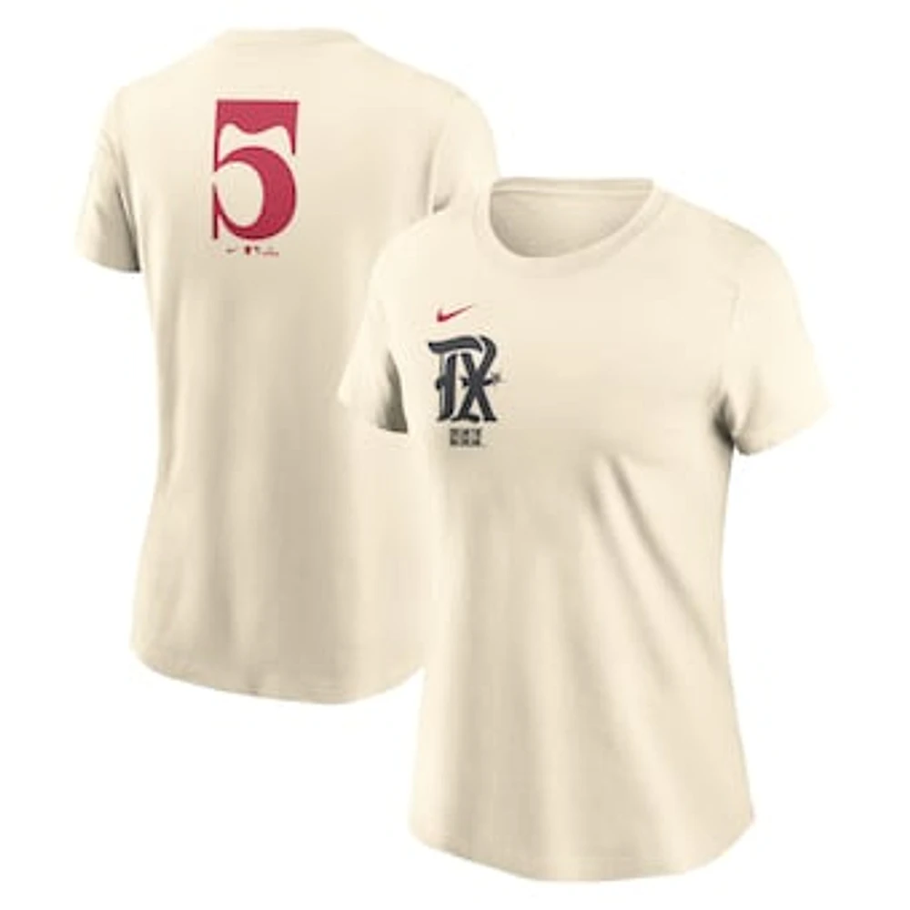 Women's Nike Cream Texas Rangers City Connect Fuse Name & Number T-Shirt