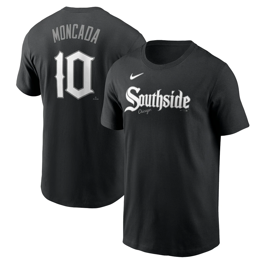Men's Nike Yoan Moncada Black Chicago White Sox City Connect Fuse Name & Number T-Shirt