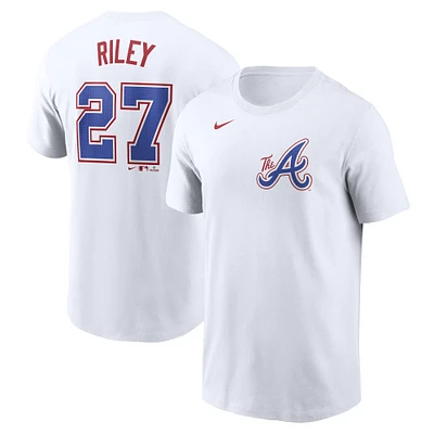 Men's Nike Austin Riley White Atlanta Braves City Connect Fuse Name & Number T-Shirt