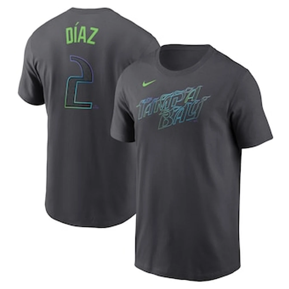 Men's Nike Yandy Díaz Gray Tampa Bay Rays Fuse City Connect Name & Number T-Shirt