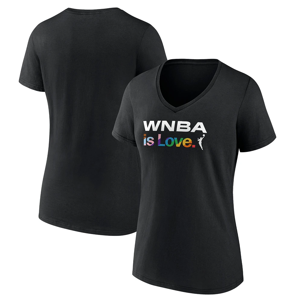 Women's Black WNBA City Pride V-Neck T-Shirt