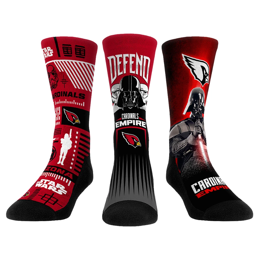 Rock Em Socks Stormtrooper & Darth Vader Arizona Cardinals Three-Pack Star Wars Crew Set