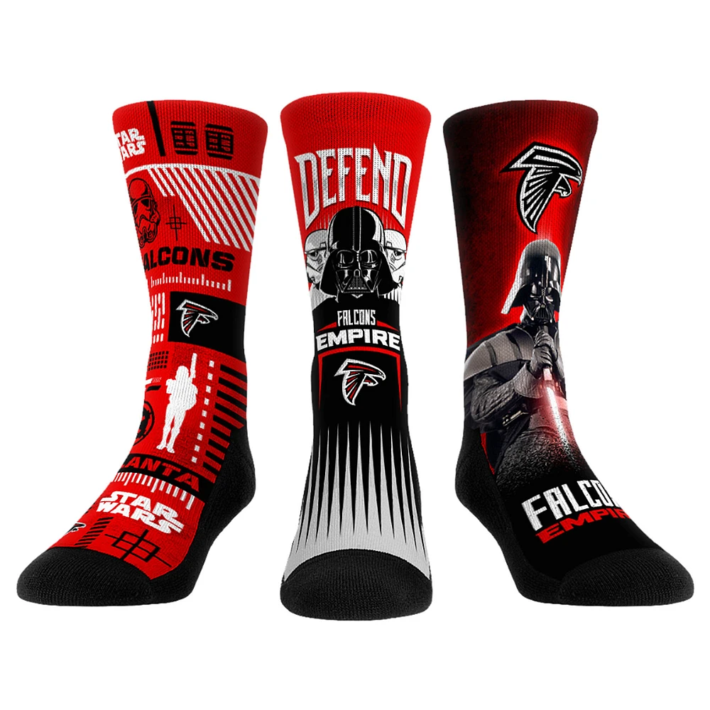 Rock Em Socks Stormtrooper & Darth Vader Atlanta Falcons Three-Pack Star Wars Crew Set