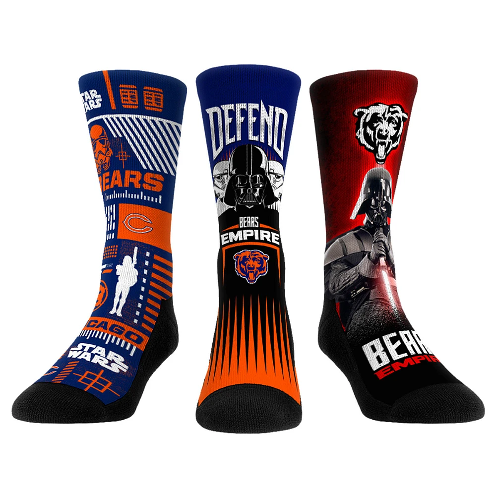 Rock Em Socks Stormtrooper & Darth Vader Chicago Bears Three-Pack Star Wars Crew Set