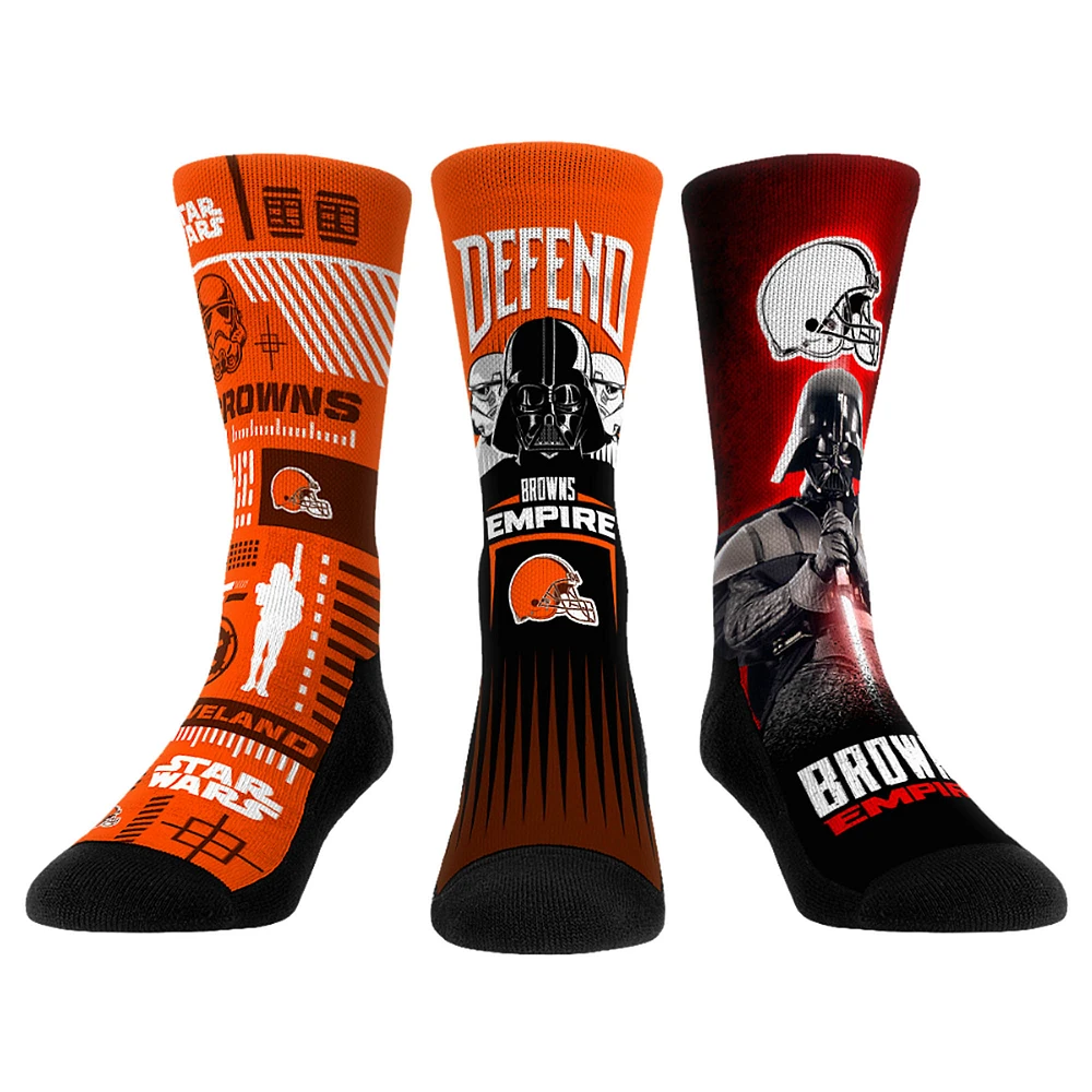 Rock Em Socks Stormtrooper & Darth Vader Cleveland Browns Three-Pack Star Wars Crew Set