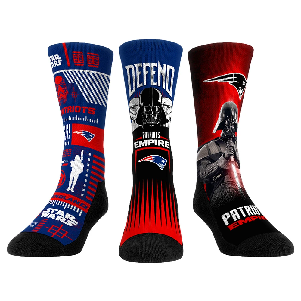 Rock Em Socks Stormtrooper & Darth Vader New England Patriots Three-Pack Star Wars Crew Set