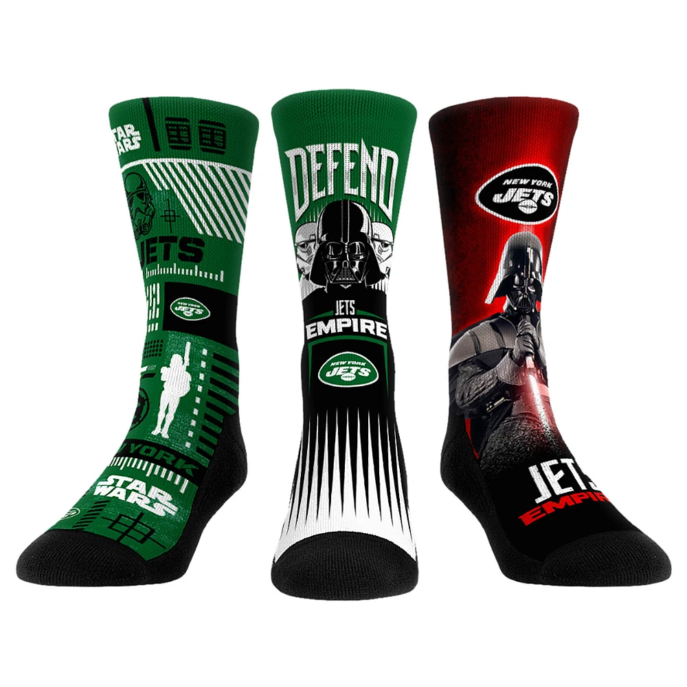 Rock Em Socks Stormtrooper & Darth Vader New York Jets Three-Pack Star Wars Crew Set