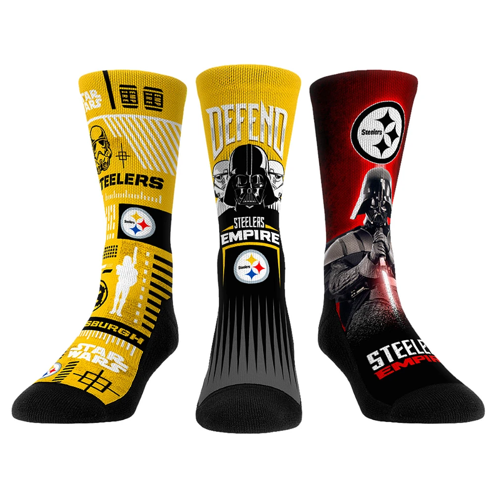 Rock Em Socks Stormtrooper & Darth Vader Pittsburgh Steelers Three-Pack Star Wars Crew Set