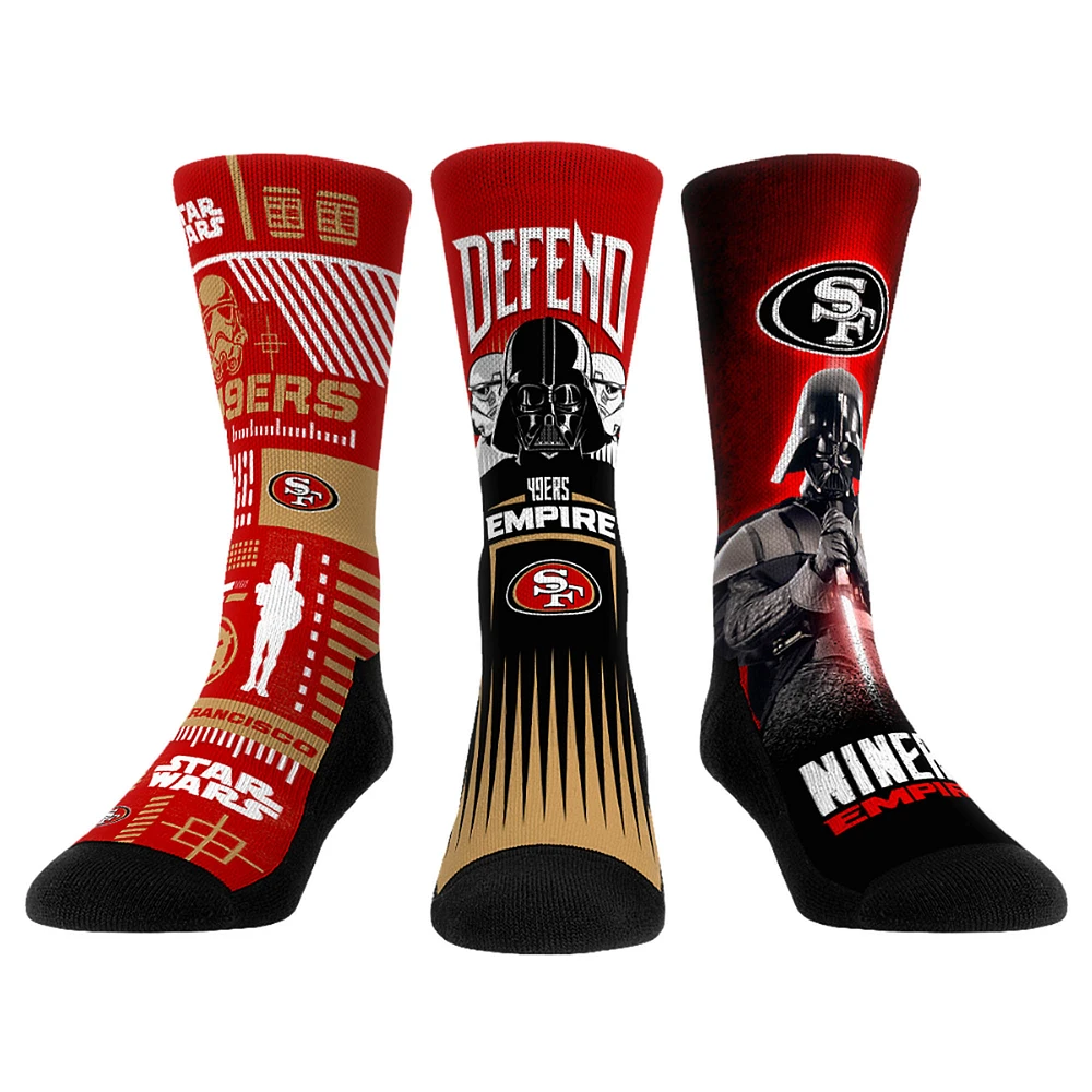 Rock Em Socks Stormtrooper & Darth Vader San Francisco 49ers Three-Pack Star Wars Crew Set