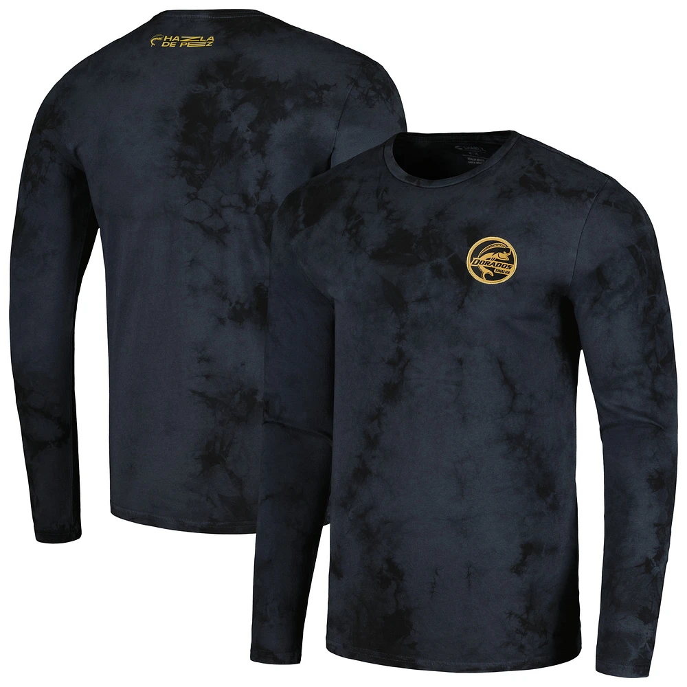 Men's Charly Black Dorados de Sinaloa Tie-Dye Long Sleeve T-Shirt