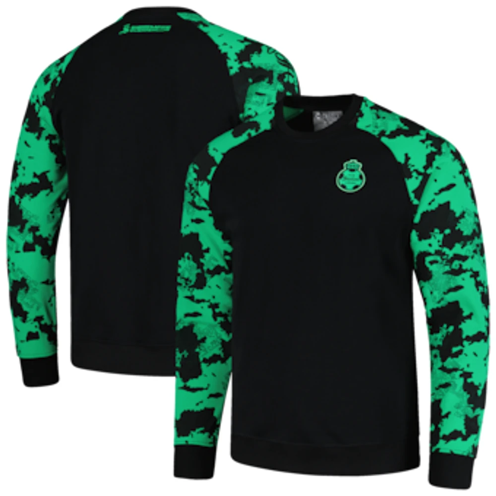 Men's Charly Black Santos Laguna Raglan Pullover Sweatshirt