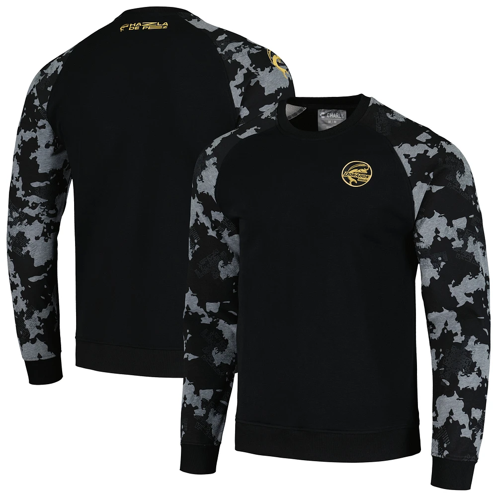 Men's Charly Black Dorados de Sinaloa Raglan Pullover Sweatshirt