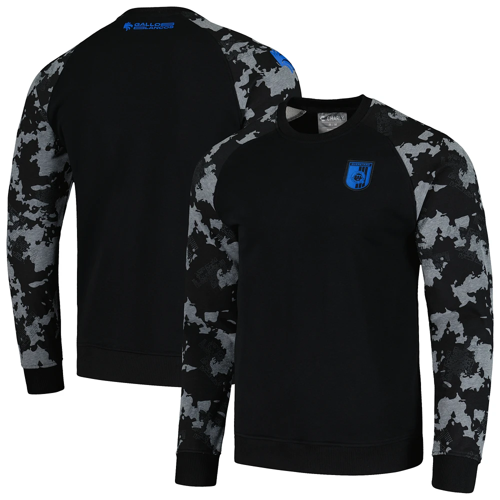 Men's Charly Black Queretaro FC Raglan Pullover Sweatshirt