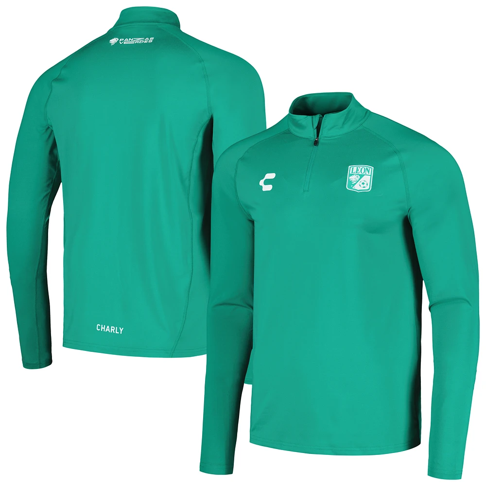 Men's Charly Green Club Leon DRY FACTOR Raglan Quarter-Zip Top