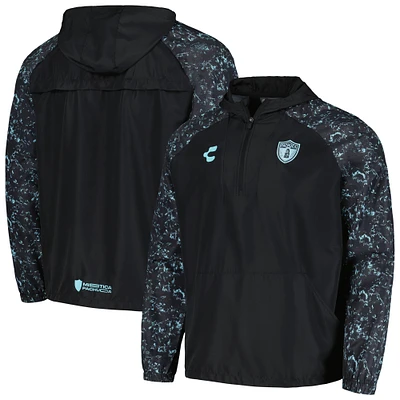 Men's Charly Black C.F. Pachuca Half-Zip Windbreaker Hoodie Jacket