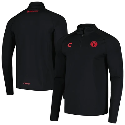 Men's Charly Black Club Tijuana DRY FACTOR Raglan Quarter-Zip Top