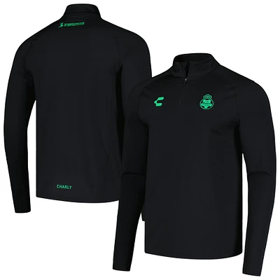 Men's Charly Black Santos Laguna DRY FACTOR Raglan Quarter-Zip Top