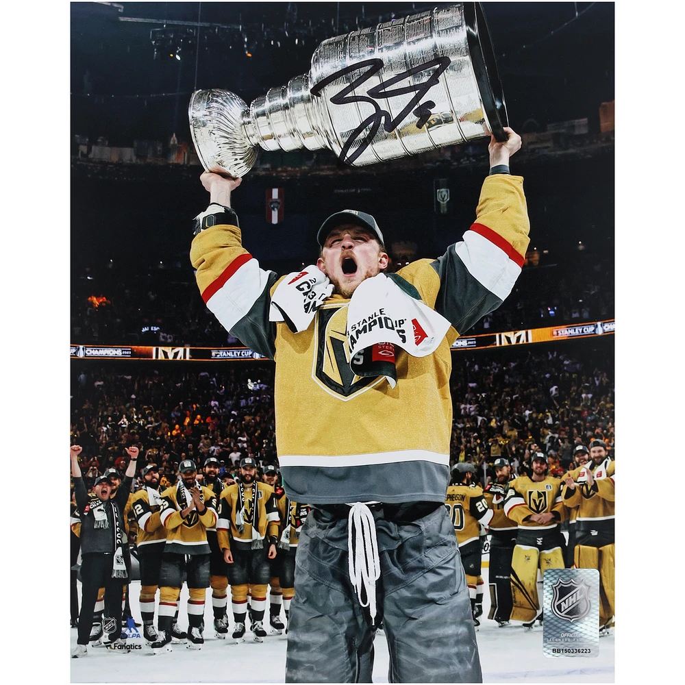 Jack Eichel Vegas Golden Knights Autographed 2023 Stanley Cup Champions 8" x 10" Raising Cup Photograph