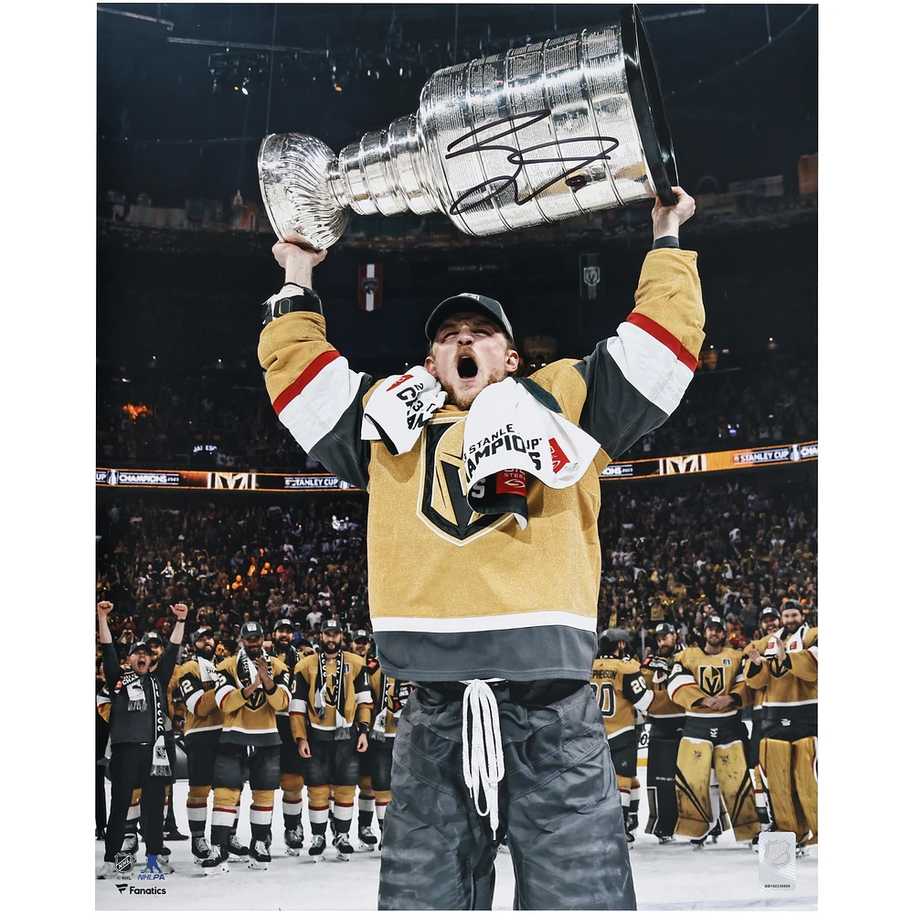 Jack Eichel Vegas Golden Knights 2023 Stanley Cup Champions 16" x 20" Raising Cup Photograph
