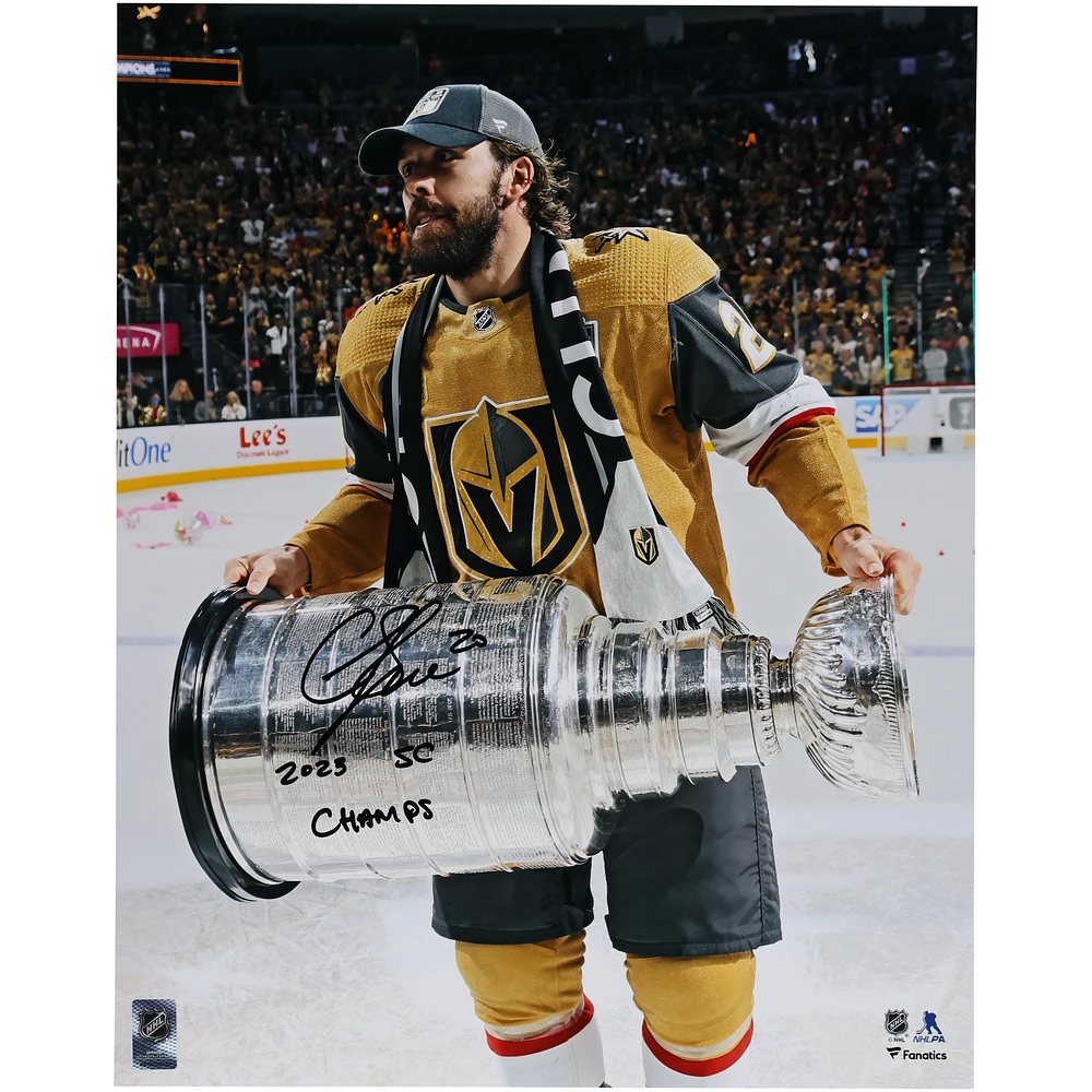 Chandler Stephenson Vegas Golden Knights Autographed 2023 Stanley Cup Champions 16" x 20" Raising Cup Photograph with "2023 SC Champs" Inscription