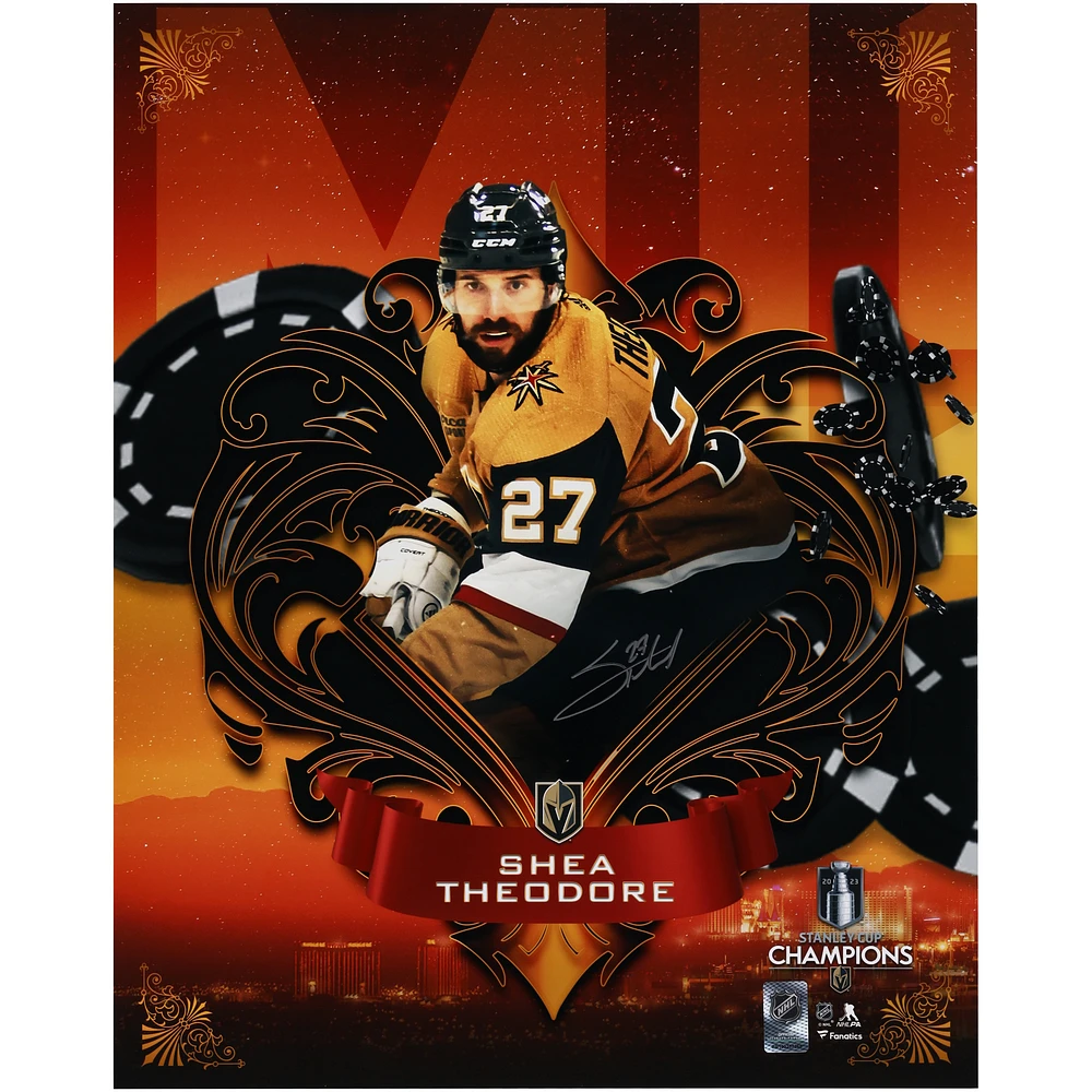 Shea Theodore Vegas Golden Knights 2023 Stanley Cup Champions Autographed 16" x 20" Misfits Panel Photograph