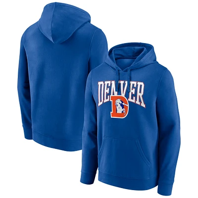 Men's Royal Denver Broncos Gridiron Classics Campus Standard Pullover Hoodie