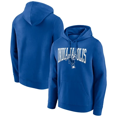 Men's Royal Indianapolis Colts Gridiron Classics Campus Standard Pullover Hoodie