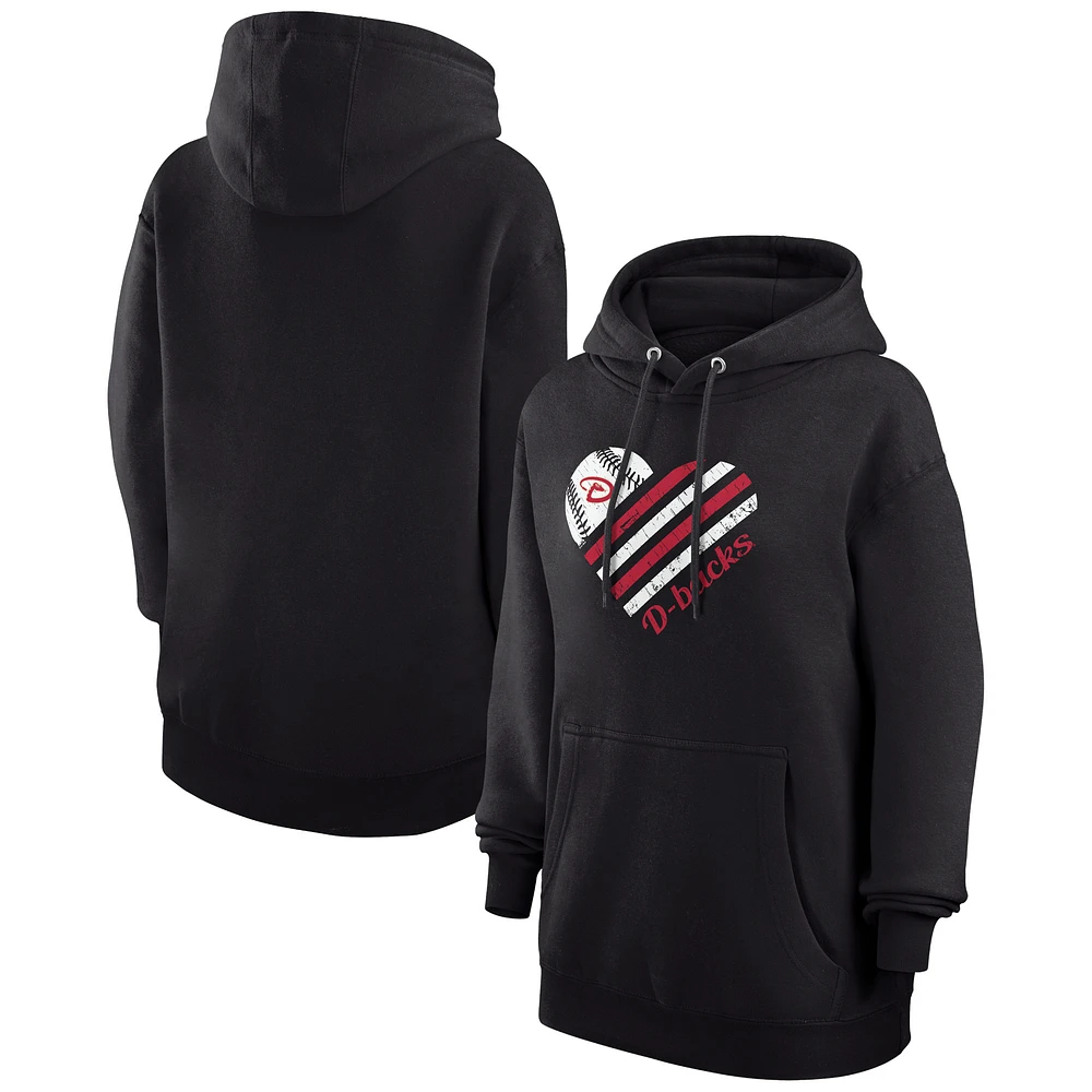 Women's G-III 4Her by Carl Banks Arizona Diamondbacks Heart Fleece Pullover Hoodie