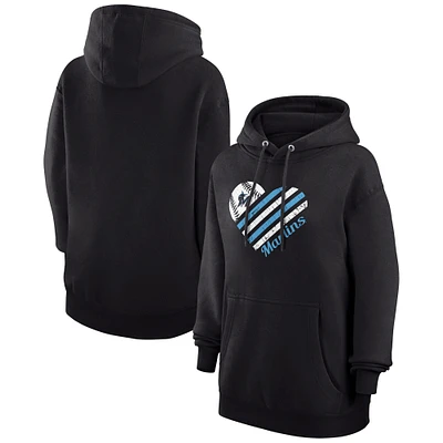 Women's G-III 4Her by Carl Banks Miami Marlins Heart Fleece Pullover Hoodie