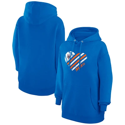 Women's G-III 4Her by Carl Banks Royal New York Mets Heart Fleece Pullover Hoodie