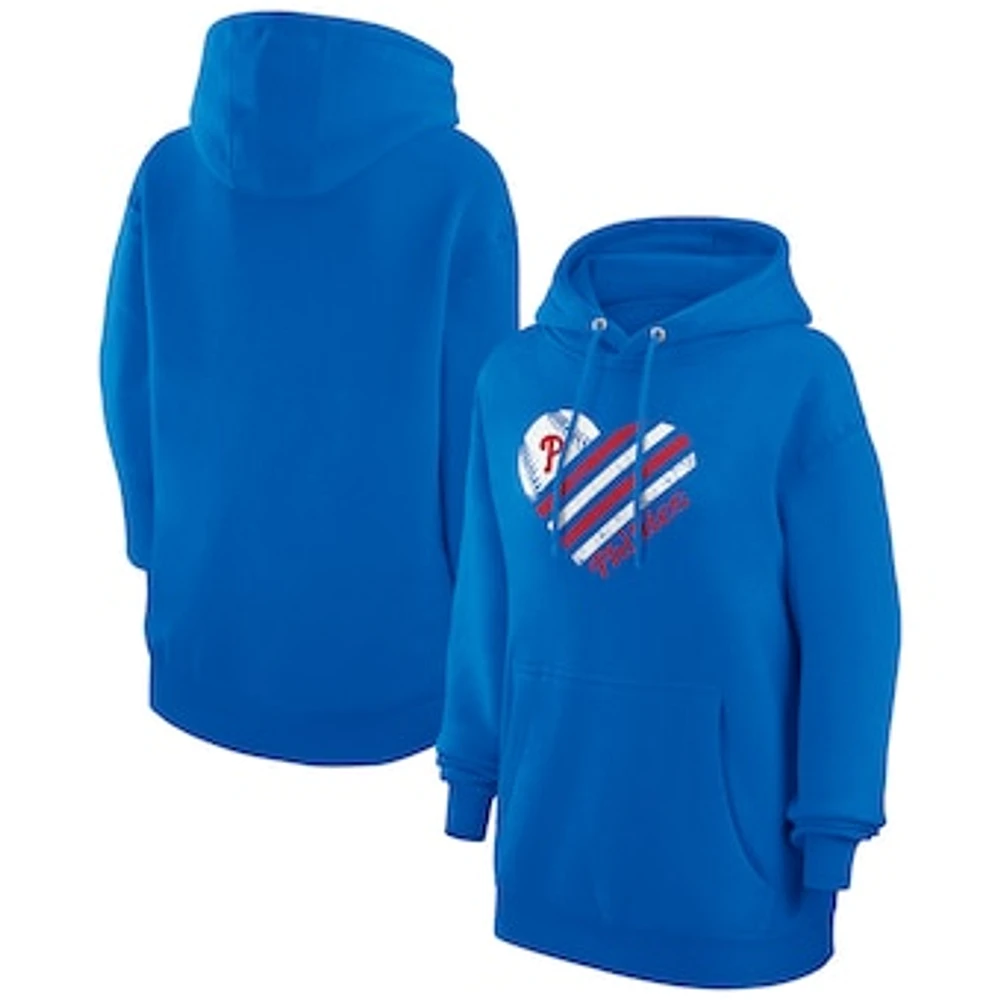 Women's G-III 4Her by Carl Banks Royal Philadelphia Phillies Heart Fleece Pullover Hoodie