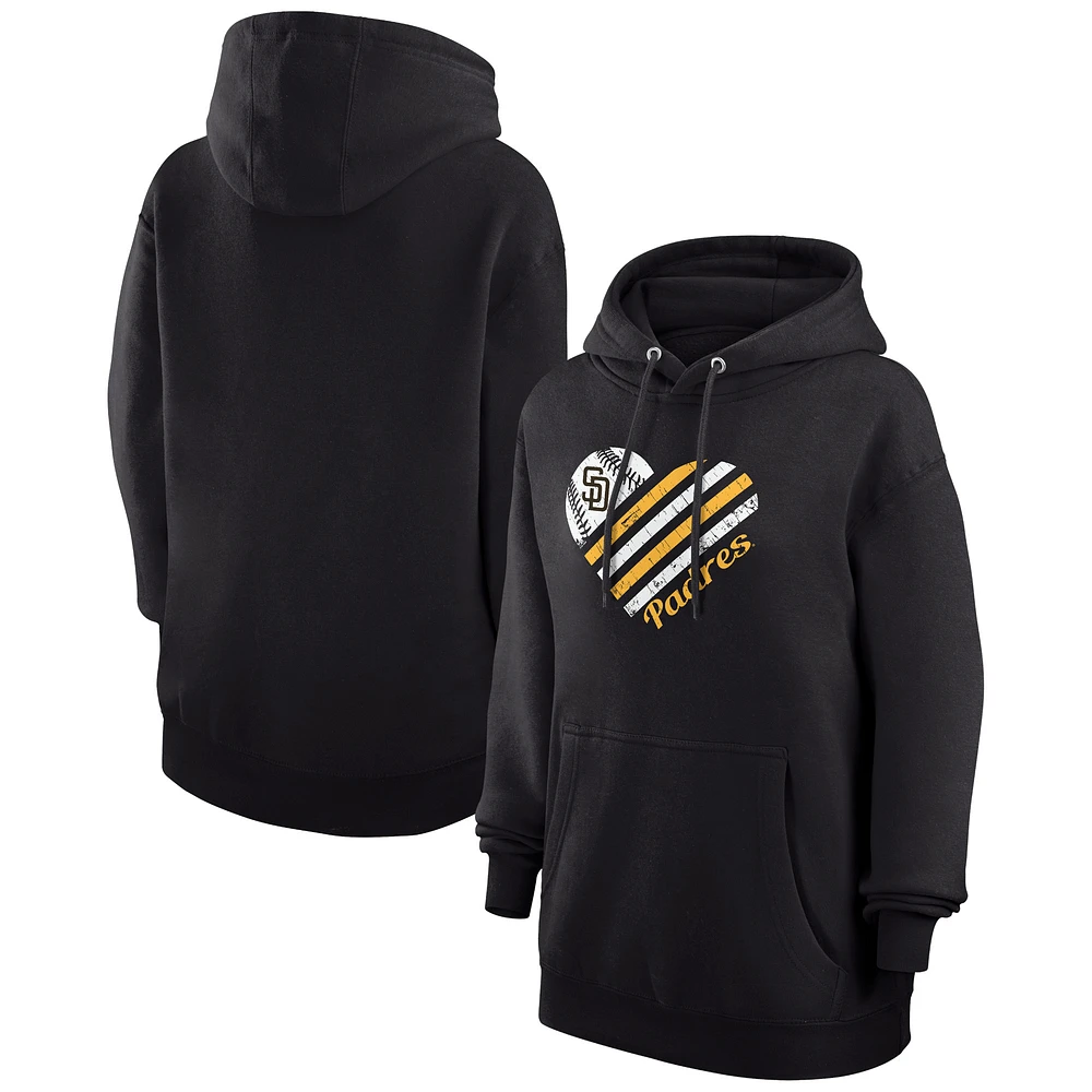 Women's G-III 4Her by Carl Banks San Diego Padres Heart Fleece Pullover Hoodie