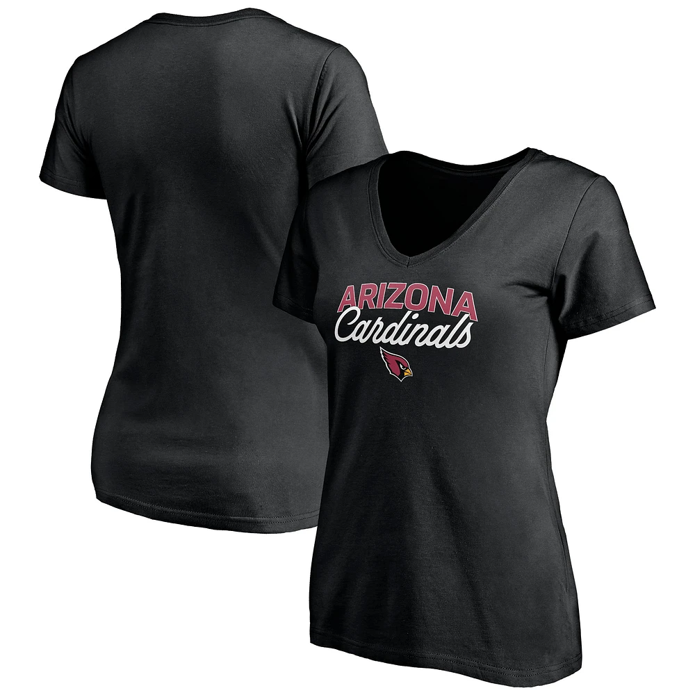Women's Black Arizona Cardinals Depth Chart V-Neck T-Shirt