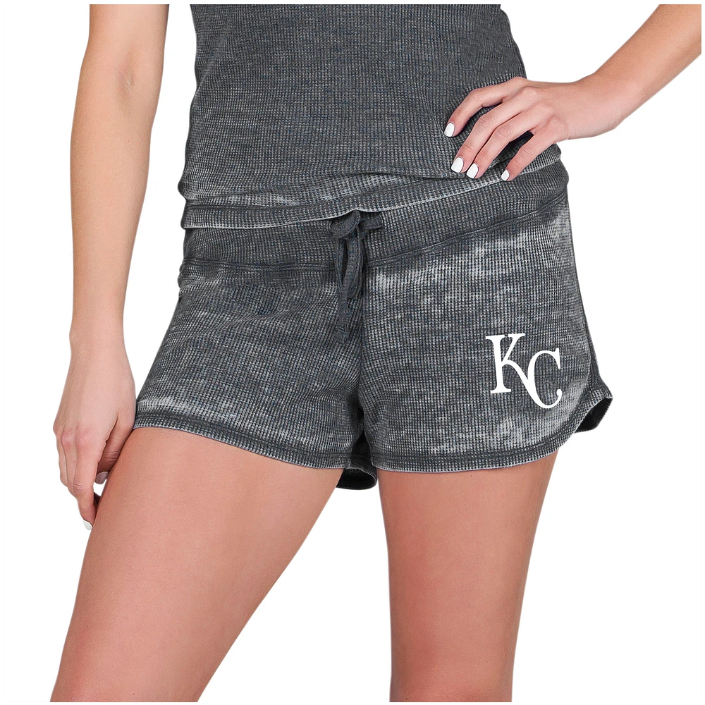 Women's Concepts Sport Charcoal Kansas City Royals Resurgence Waffle Knit Shorts
