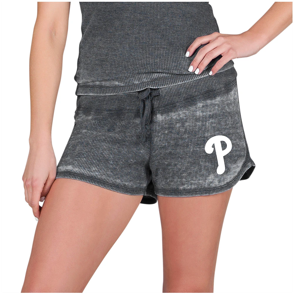Women's Concepts Sport Charcoal Philadelphia Phillies Resurgence Waffle Knit Shorts