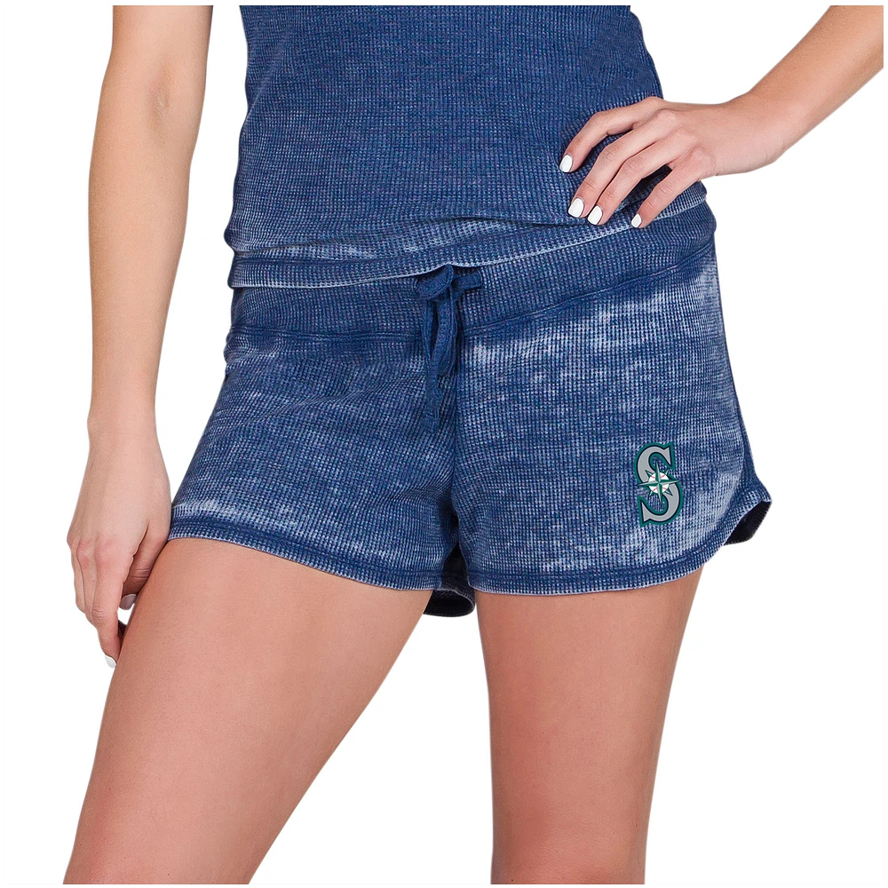 Women's Concepts Sport Navy Seattle Mariners Resurgence Waffle Knit Shorts