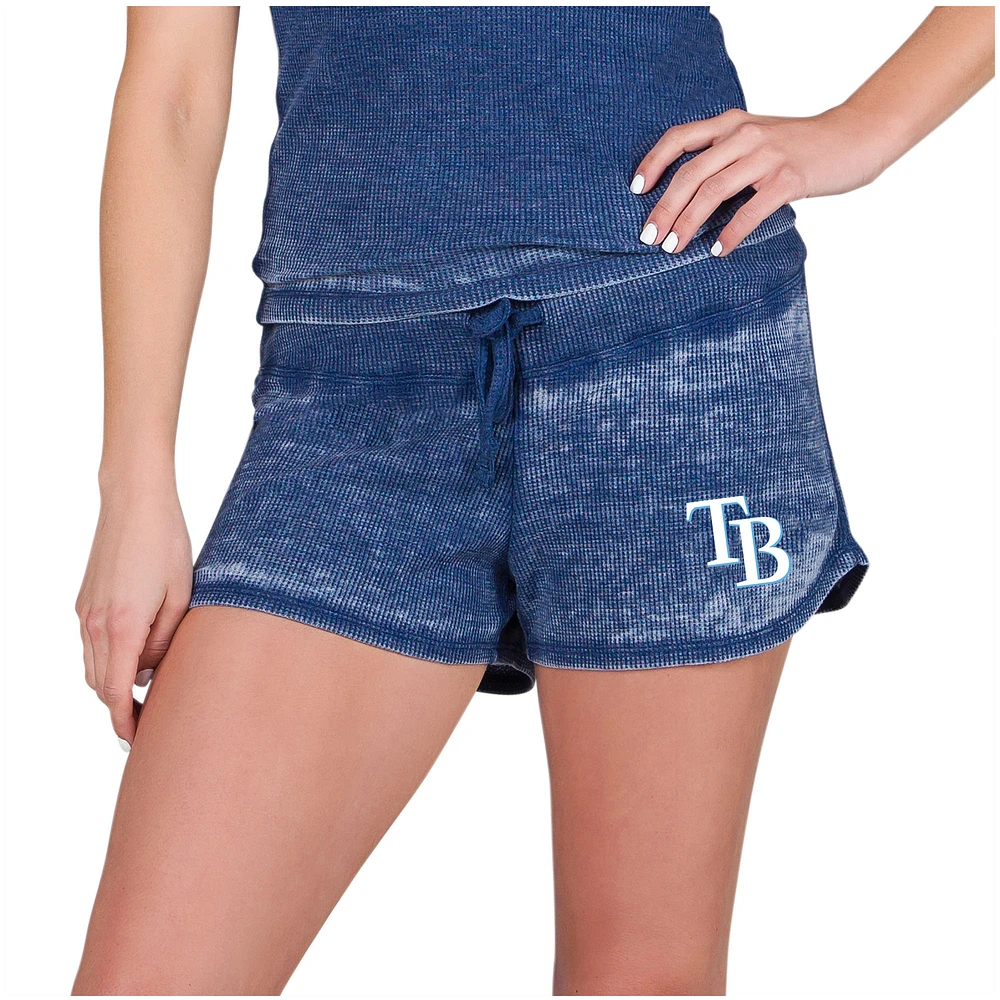 Women's Concepts Sport Navy Tampa Bay Rays Resurgence Waffle Knit Shorts