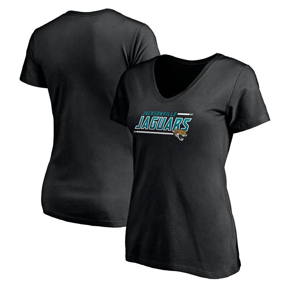 Women's Black Jacksonville Jaguars Mascot In Bounds V-Neck T-Shirt