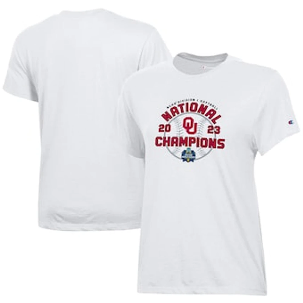 Women's Champion White Oklahoma Sooners 2023 NCAA Softball College World Series Champions Locker Room T-Shirt