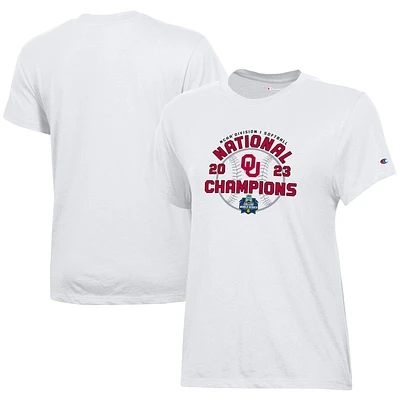 Women's Champion White Oklahoma Sooners 2023 NCAA Softball College World Series Champions Locker Room T-Shirt