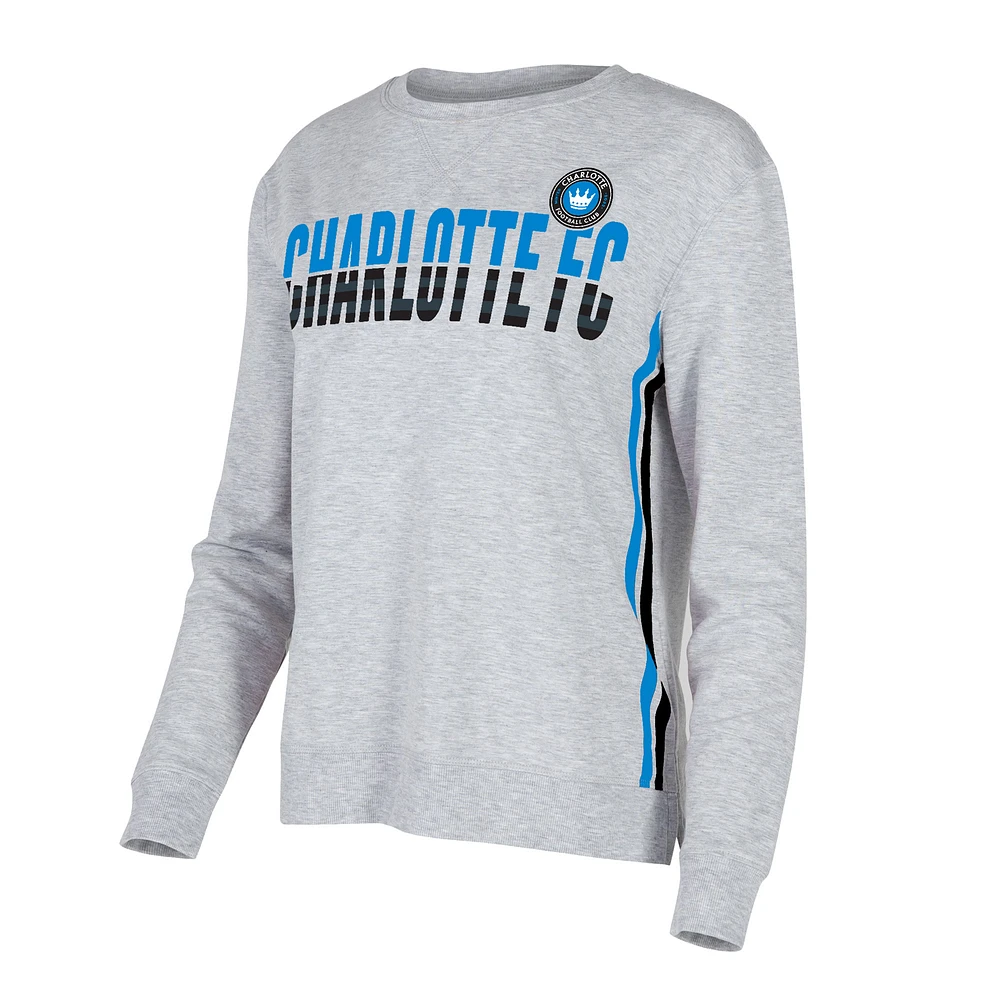 Women's Concepts Sport Gray Charlotte FC Cedar Tri-Blend Long Sleeve Top