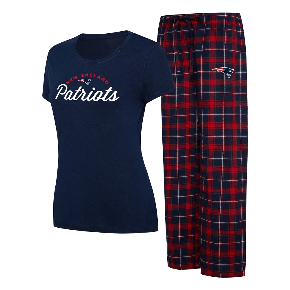 Women's Concepts Sport Navy/Red New England Patriots Arctic Top & Flannel Pants Sleep Set