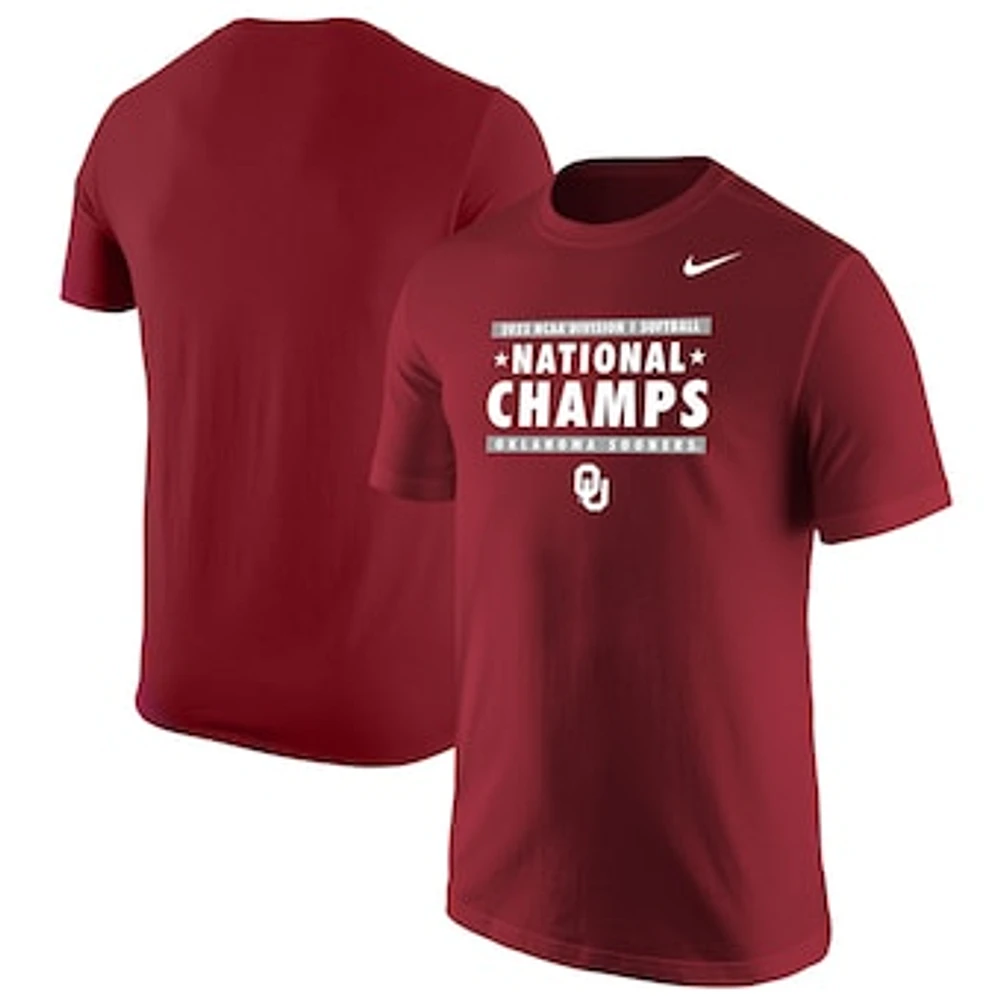 Unisex Nike Crimson Oklahoma Sooners 2023 NCAA Softball Women's College World Series Champions T-Shirt