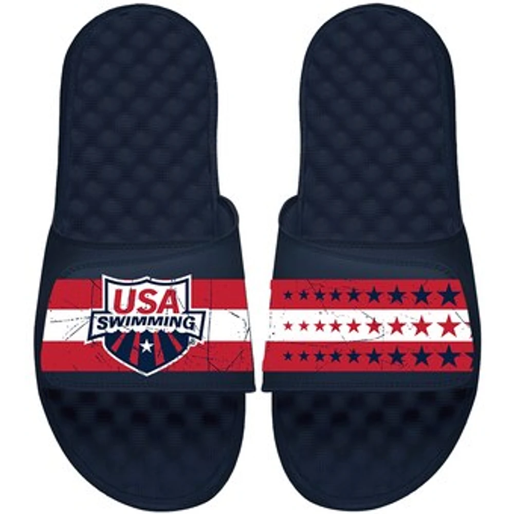 Men's ISlide Navy USA Swimming Stars and Stripes Slide Sandals