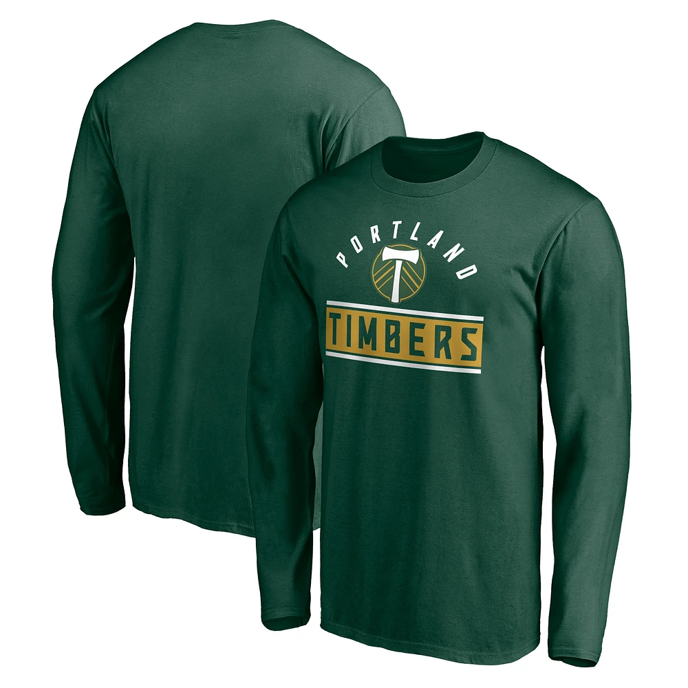 Men's Forest Green Portland Timbers Team Arch Knockout Long Sleeve T-Shirt