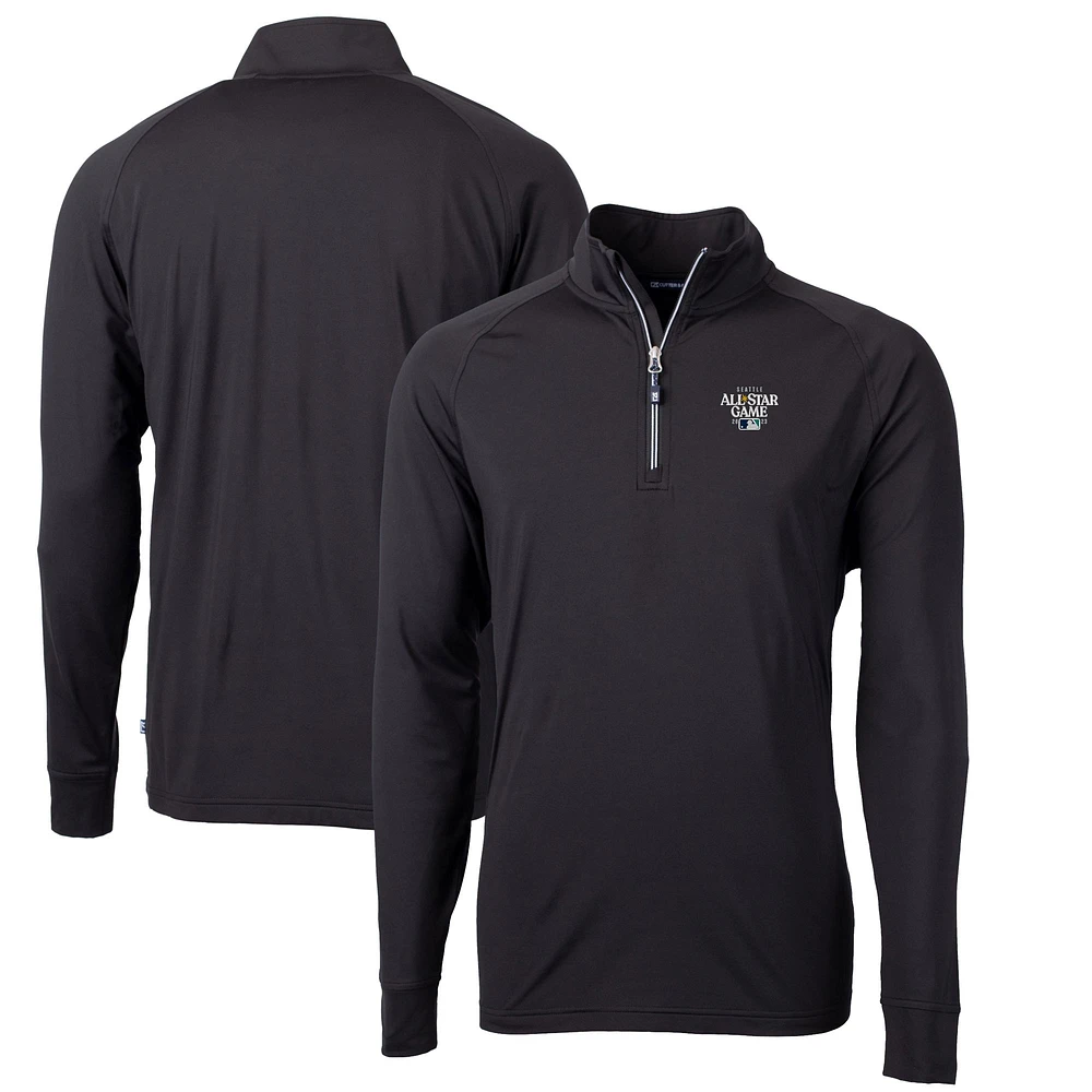 Men's Cutter & Buck Black 2023 MLB All-Star Game Big & Tall Adapt Eco Knit Stretch Recycled Quarter-Zip Pullover Top
