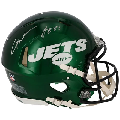 Aaron Rodgers & Garrett Wilson New York Jets Autographed Riddell Speed Authentic Helmet