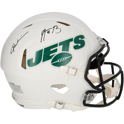 Aaron Rodgers & Garrett Wilson New York Jets Autographed Riddell Flat White Speed Authentic Helmet