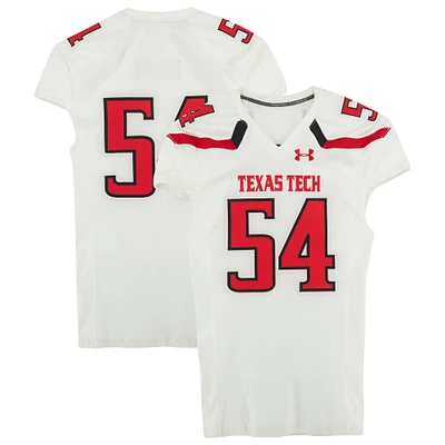 Texas Tech Red Raiders Team-Issued #54 White Jersey from the NCAA Football Season