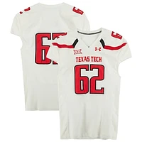 Texas Tech Red Raiders Team-Issued #62 White Jersey from the NCAA Football Season